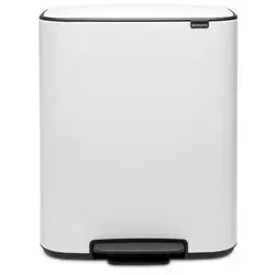 Brabantia Bo Treteimer 2 x 30 Liter - Haushaltszubehör mit hygienischem Antipp-Mechanismus und weicher, rutschfester Standfläche für sicheren Halt.