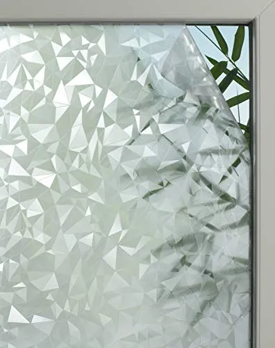 GARDINIA Statische Fensterfolie Graphic 50, Selbsthaftend, Blickschutz, Lichtdurchlässig, Haftet statisch ohne Kleber, 67,5 x 150 cm, Prisma-Optik, Halbtransparent