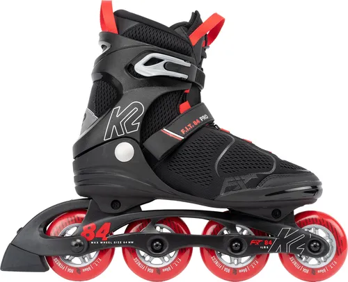 K2 F.I.T. 84 PRO Inline Skate 2025 - Schwarz/Rot, 42,5 - Inliner für Fitness und Freizeit, mit K2 Speed Lacing System für perfekte Passform und 84mm Rollen für optimale Geschwindigkeit und Kontrolle.