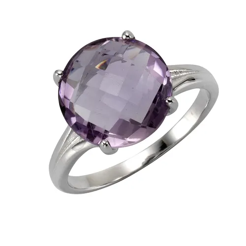 Zeeme Gemstones Ring mit echtem Amethyst in weiß von ZEEme