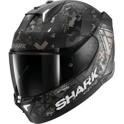 Shark Skwal i3 Hellcat Integralhelm schwarz, S - Motorradhelm mit integriertem Bremslicht für erhöhte Sicherheit, kratzfestem Visier und herausnehmbarem Komfort-Innenfutter.