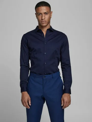 JACK & JONES Herren Freizeit Hemd JJPRPARMA Slim Fit - Herrenhemden aus glänzendem Satinstoff, Extra Slim Fit für einen modernen Look, ideal für elegante Anlässe oder Freizeit.