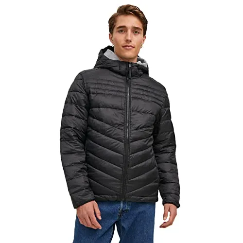 JACK & JONES Herren Jjehero Puffer Hood Sn Jacke, Schwarz, XXL EU