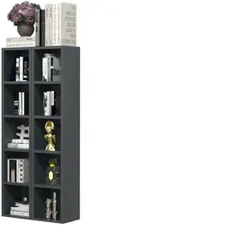 VCM Holz CD DVD Standregal Megosa S Anthrazit - Stylisches Standregal für die Aufbewahrung von 160 CDs oder 80 DVDs, platzsparend und flexibel in der Anordnung. Maße: H. 187 x B. 20 x T. 17 cm.