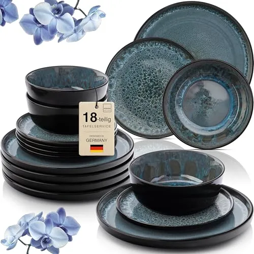 SÄNGER Manila Geschirr Set 18 tlg in blau von Sänger
