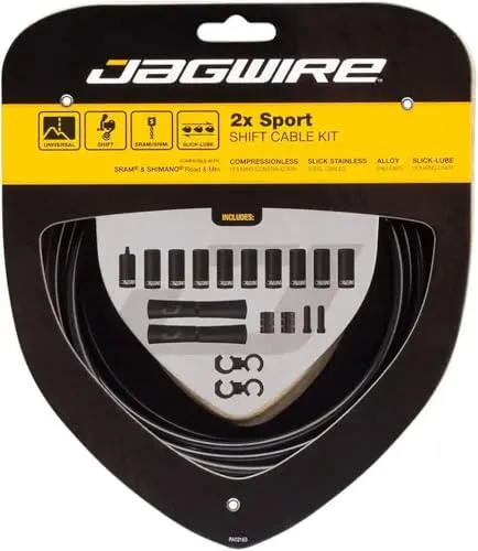 Jagwire 2X Sport Shift Kit – Hochwertige Schaltschaltung und Kabel in Schwarz - Bremszüge, Hüllen & Führungen – Hergestellt in Italien für einfache Handhabung und Top-Qualität.