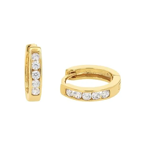 Amor Creolen Damen Ohrschmuck mit Zirkonia in gold von Amor