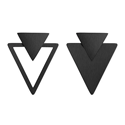 LIEBESKIND BERLIN Damen-Ohrstecker Edelstahl (schwarz) - Ohrringe für Damen im trendigen 70ies Look, aus hochwertigem Edelstahl gefertigt und perfekt kombinierbar mit anderen Schmuckstücken.