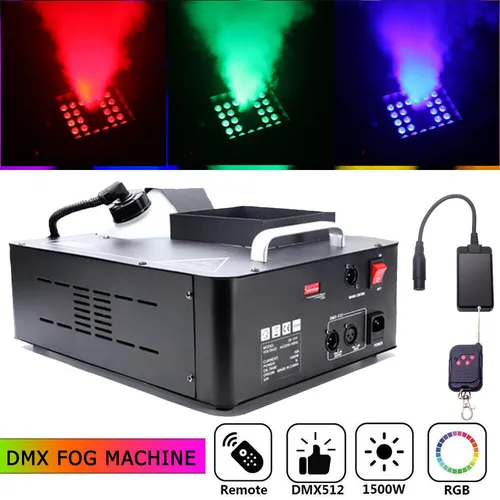 1500W 24LED Nebelmaschine DMX RGB Halloween Show Upspray 2.5L Funk Fernbedienung