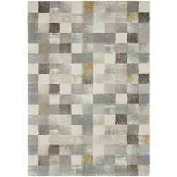 OCI DIE TEPPICHMARKE Teppich NEW VILLA SQUARES - Kurzflor-Teppich mit feinen Karos, 20 mm hoch, pflegeleicht und sorgt für angenehmen Wohnkomfort. Modernes Design in grau, beige und creme fügt sich stilvoll in jeden Raum ein.