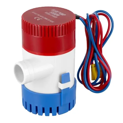 QWORK® 12V 500GPH Bilgenpumpe für Marineboote, Yacht, Wohnwagen