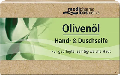 Medipharma Olivenöl Hand- & Duschseife 100 g - Arzneimittel - Pflegende Hand- und Duschseife mit hochwertigem Olivenöl für sanfte Reinigung und Feuchtigkeit für Ihre Haut.