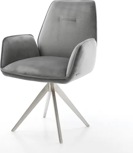 DELIFE Esszimmerstuhl Zoa-Flex Samt Grau in silber von Delife