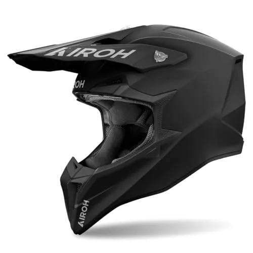 AIROH WRAAAP COLOR BLACK MATT XXS - Motorradhelm in elegantem Schwarz-Matt, ideal für alle Altersgruppen. Mit beeindruckendem Design und geprüfter Sicherheit nach ECE 2206 für unbeschwertes Fahren.