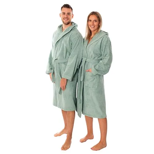 Lavea Mexico - Luxuriöser Bademantel mit Kapuze - Bademäntel für Damen, 100% Baumwolle, weich und saugstark, perfekt für Spa und Zuhause, mit praktischen Taschen und gemütlicher Kapuze für ultimativen Komfort.
