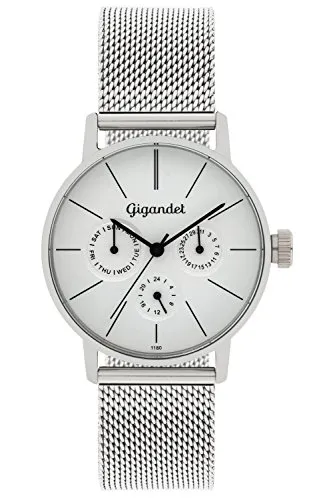 Gigandet Damenuhr G38-005 - Elegante Multifunktionsuhr - Armbanduhren für Damen, edles Design mit kratzfestem Saphirglas und anpassbarem Edelstahlarmband für höchsten Tragekomfort im Alltag.