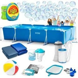 Rahmen-gartenpool 450 X 220 X 84 Cm 15-in-1 Intex 28273 + Sprudelmaschine Gratis