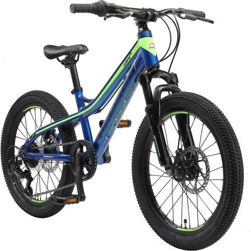 BIKESTAR Alu Mountainbike 20 Zoll - Jugendfahrrad für 6-9 Jahre, stabiler Aluminiumrahmen, 7-Gang Shimano Schaltung und Scheibenbremsen für optimale Kontrolle