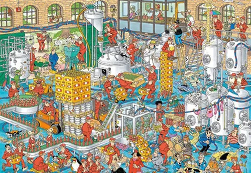 Jumbo Spiele Puzzle Jan van Haasteren, Kraftbierbrauerei (1000 Teile), Puzzleteile