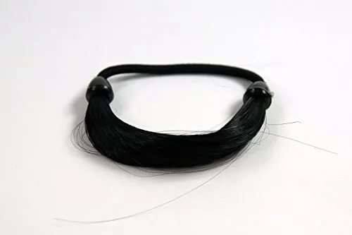 WIG ME UP - Unsichtbarer Haarbinder, Kunsthaar Haargummi in Haaroptik, Zopfgummi, Zopfband mit elastischem Zug, Schwarz NHA-003B-1