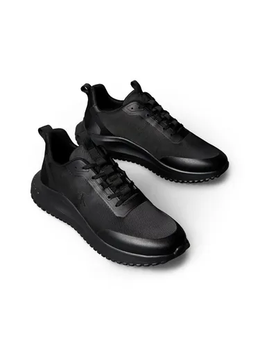 Calvin Klein Jeans EVA RUNNER LACE UP MAT MIX Sneaker schwarz 40 EU - Stylischer Schnürschuh für Freizeit und Sport, aus hochwertigem Lederimitat und Textil. Mit Anziehlasche für einfachen Einstieg und profiliertem EVA-Laufsohlenmaterial für optimalen Komfort.