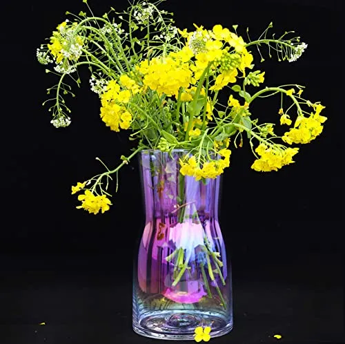 Hey_you Klarglas Vase, Ins Style Kristall dekorative Vase Blumenblume Pflanzenbehälter für Home Office Dekor, Geschenk für Hochzeit Einweihungsparty feiern