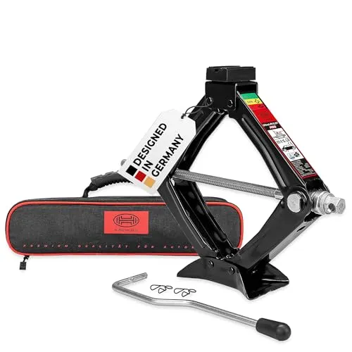 Heyner Scherenwagenheber 347080 - 0,8 t Tragkraft für PKW - Werkstatteinrichtung mit stabiler Ganzstahlausführung, ideal für PKWs. Verstellbar von 80-323 mm, inklusive praktischer Aufbewahrungstasche und robust bis -50° C.