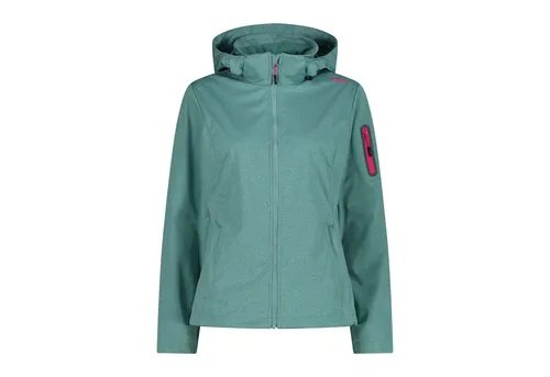 CMP Woman Jacket Zip Hood agave mel. (E818) 40 - Funktionsjacke für Damen, leicht und atmungsaktiv mit abnehmbarer Kapuze, ideal für aktive Frühlingstage in der Stadt oder in den Bergen.