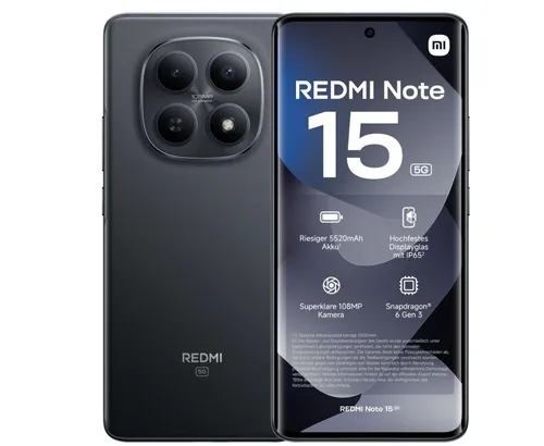 Xiaomi Redmi Note 15 5G 6GB + 128GB Black [Energieklasse B] (MZB0LWLEU)