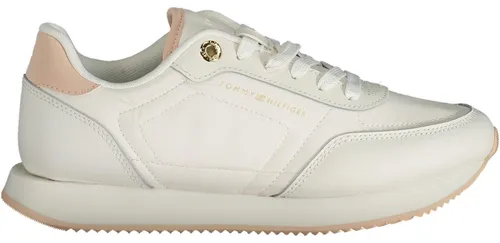 Tommy Hilfiger Damen Runner Sneaker - Elfenbein (Pink Bloom) - Damen-Sneaker mit hochwertigem Leder-Obermaterial, stilvolles Design und optimaler Passform für hohen Tragekomfort – perfekt für Alltag und besondere Anlässe.