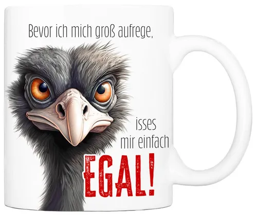 Cadouri Tasse mit Spruch MIR EGAL Kaffeetasse Büro Arbeit, Geschenk, Keramik, Kaffeebecher, Geschenkidee Arbeitskollege, lustig, Humor, 330 ml