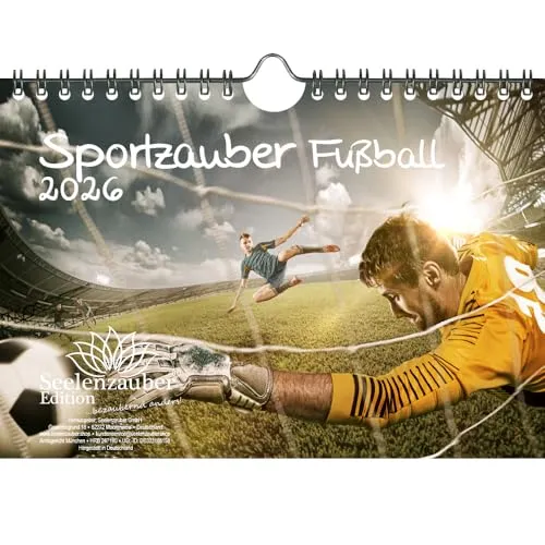 Sportzauber Fußball DIN A5 Kalender für 2026 Freizeit Sport Fitness- Seelenzauber