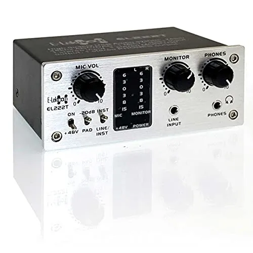 E-Lektron streaming Audio-Mixer Mischpult inkl. USB Audio-Interface Soundkarte (EL222T)