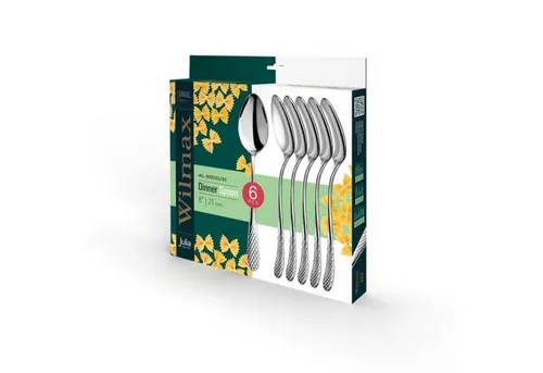Wilmax England Besteck-Set, Esslöffel 6er-Set, Hochwertiges Edelstahl elegantes Reliefmuster 21 cm