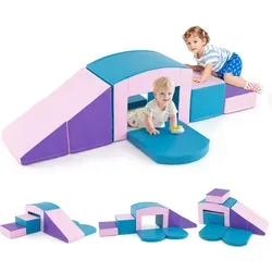 COSTWAY 6-teiliges Kletterblock-Set für Kleinkinder - Farbenfrohes Kletterspielzeug - Dieses 6-teilige Kletterblock-Set bietet Kleinkindern eine sichere Spielumgebung. Die weichen Blöcke aus hochwertigem Schaum fördern motorische Fähigkeiten und kreatives Spielen. Ideal für Spielzimmer und Kindertagesstätten.