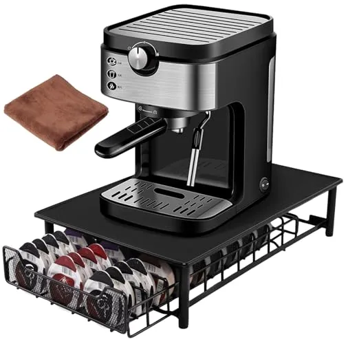 KIMIGO Kapselhalter für Tassimo - Platzsparende Schubladenbox für 60 Kaffeekapseln - Schublade für Kaffeekapseln, bietet Platz für 60 Tassimo Kapseln und spart wertvollen Platz auf der Theke. Rutschfeste Oberfläche und Stoßdämpfung für eine stabile Nutzung.