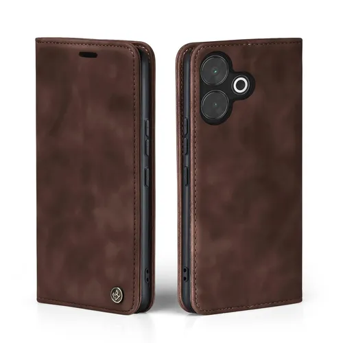Handy Hülle für Sony Xperia 5 V Klapp Magnet Smartphone Cover Case Braun