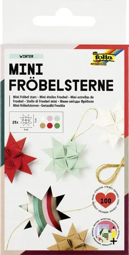 folia Faltpapierstreifen WINTER für Mini Fröbelsterne 100 Streifen