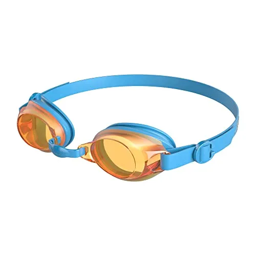 Speedo Unisex Kinder Jet V2 Schwimmbrille | Kinder | Comfortable Fit | Bequeme Passform | Verstellbares Design | Anti-Beschlag | Schwimmen lernen Schwimmbrille, Japan Blue/Sunset, Einheitsgröße