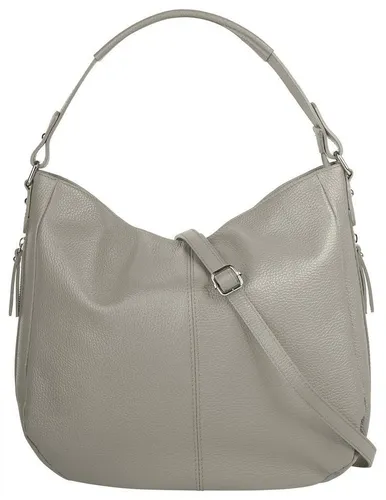Cluty Shopper Damen 021407 grau - Handtasche aus 100% Rindleder mit Smartphonefach für Geräte bis 5,5 Zoll, verstellbarem Schultergurt und viel Stauraum – ideal für stilbewusste Frauen.