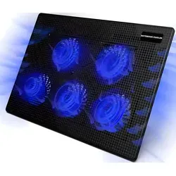 Notebook Laptop Kühler Ständer mit 5x LED Lüfter, 2x USB HUB, Stromversorgung über USB, für 12-17 Zoll, Cooler kompatibel mit PS4 & PS5 Pro - ...