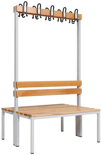 Garderobenbank doppelseitig 100 cm grau
