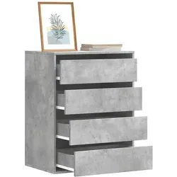 vidaXL Kommode Betongrau 60x41x76 cm - Kommode aus hochwertigem Holzwerkstoff, bietet 4 Schubladen für optimalen Stauraum und ist leicht zu reinigen. Ideal für ein stilvolles und ordentliches Zuhause.