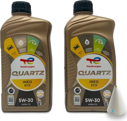Total Quartz Ineo ECS | 5W-30 | 2 L | PSA B71 2290 | Iveco | Fiat | mit Trichter