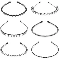 URAQT Metall Haarreifen 6 Stück Spring Wave Schwarz - Hochwertige Metall Haarreifen in elegantem Schwarz, rutschfest und elastisch für perfekten Sitz. Ideal für Sport und Alltag – stilvoll und vielseitig einsetzbar!