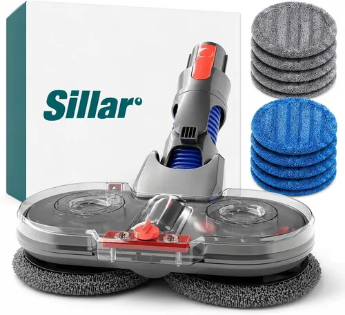 Sillar Elektrischer Wischaufsatz für Dyson V7 V8 V10 V11 V15 + 10 Mopppads Wassertank