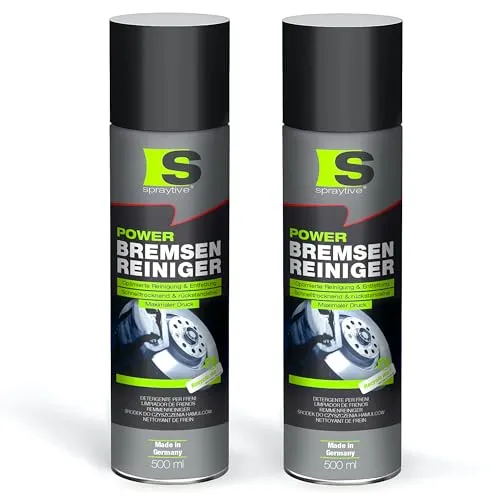 Spraytive 2 x 500ml Power Bremsenreiniger Spray - Hochwirksamer Industriereiniger und Kaltreiniger: Entfernt Schmutz, Öl, Fett, Rost und Bremsflüssigkeit – Made in Germany