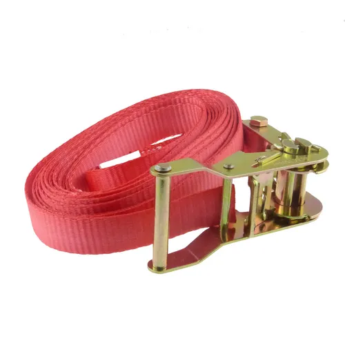 Spanngurt Zurrgurt mit Ratsche 1500 kg 1500 daN 1-teilig Gurtband 25 mm rot 5 m