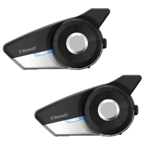 SENA 20S EVO Motorrad Headset Doppelset - Motorrad-Headset mit HD-Lautsprechern, Bluetooth-Technologie für kabellose Kommunikation und ideal für Reisen mit verschiedenen Krafträdern.