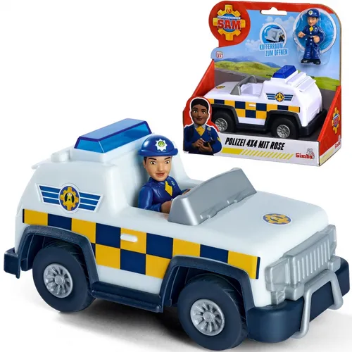 SIMBA Feuerwehrmann Sam Polizei Jeep 4x4 Mini-Actionfigur